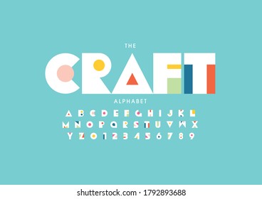 Vector Of Stylized Crafty Font And Alphabet