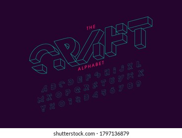 Vector Of Stylized Crafty Font And Alphabet