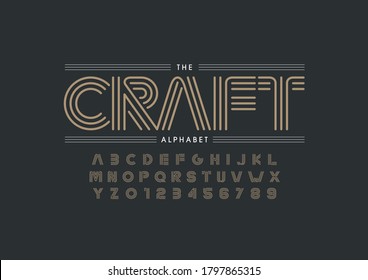 Vector Of Stylized Crafty Font And Alphabet