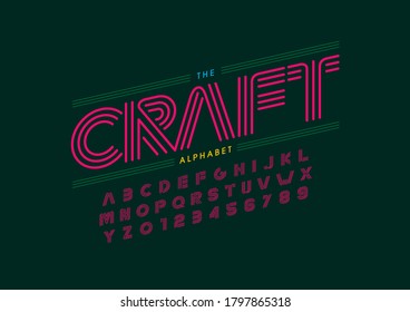 Vector Of Stylized Crafty Font And Alphabet