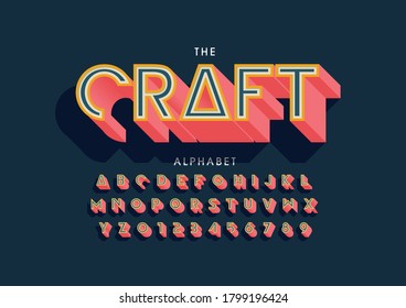 Vector Of Stylized Crafty Font And Alphabet