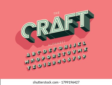 Vector Of Stylized Crafty Font And Alphabet