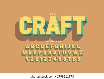 Vector Of Stylized Crafty Font And Alphabet