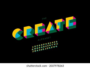 Vector of stylized create alphabet and font