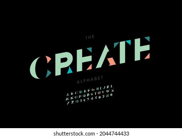 Vector of stylized create alphabet and font