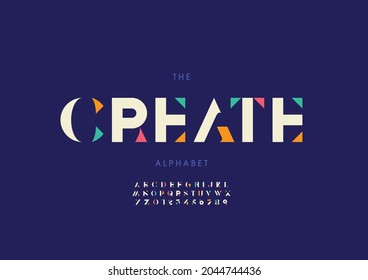 Vector of stylized create alphabet and font