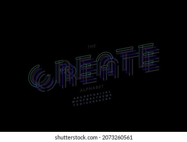 Vector of stylized create alphabet and font