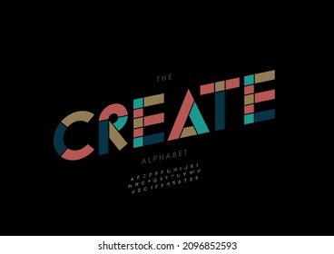 Vector de creación estilizada de alfabeto y fuente