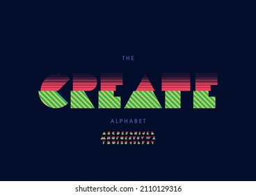 Vector of stylized create alphabet and font
