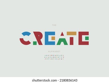 Vector of stylized create alphabet and font