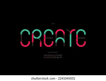 Vector of stylized create alphabet and font