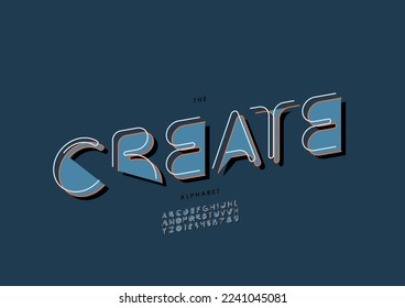 Vector of stylized create alphabet and font