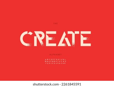 Vector of stylized create alphabet and font