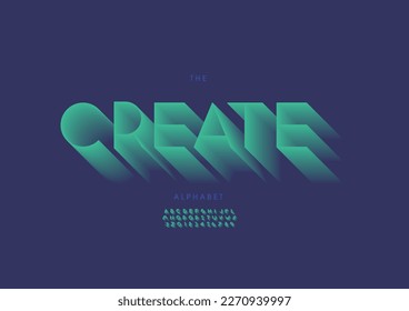 Vector of stylized create alphabet and font