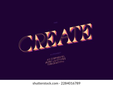 Vector of stylized create font and alphabet