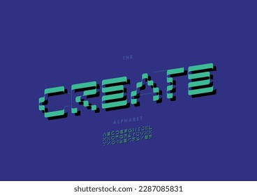 Vector of stylized create font and alphabet