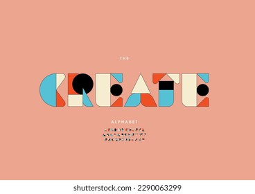 Vector of stylized create font and alphabet