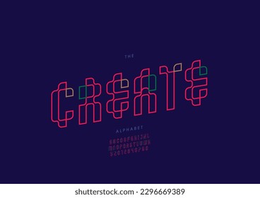 Vector of stylized create font and alphabet