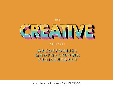 Vector of stylized creative alphabet and font