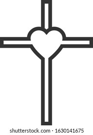 Vector Stylized Cross With Heart