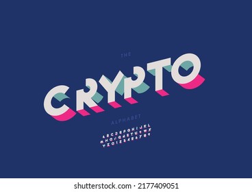Vector of stylized crypto alphabet and font