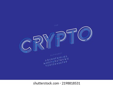 Vector of stylized crypto alphabet and font