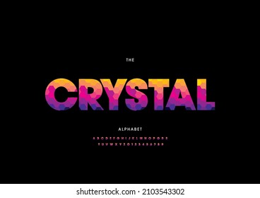 Vector of stylized crystal alphabet and font