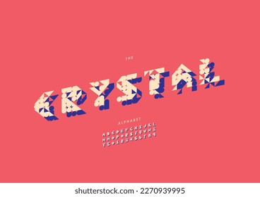 Vector of stylized crystal alphabet and font