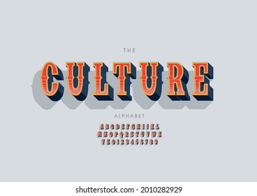 Vector of stylized culture alphabet and font