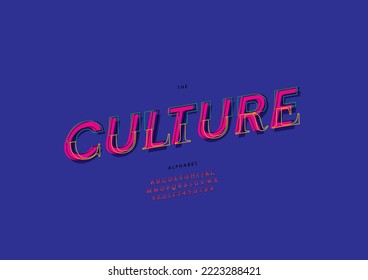 Vector of stylized culture alphabet and font