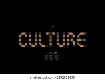 Vector of stylized culture font and alphabet