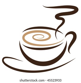 Vector Stylized Cup Coffee Icon Stock Vector (Royalty Free) 45523933 ...