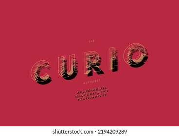 Vector of stylized curio alphabet and font