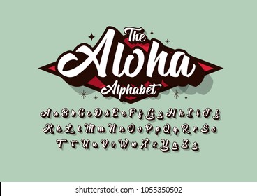 Vector Of Stylized Cursive Font And Alphabet
