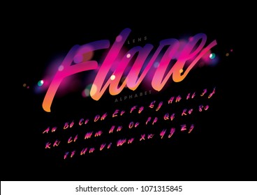 Vector Of Stylized Cursive Font And Alphabet