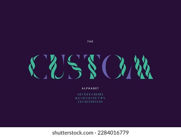 Vector of stylized custom font and alphabet