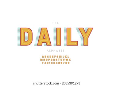 Vector of stylized daily alphabet and font