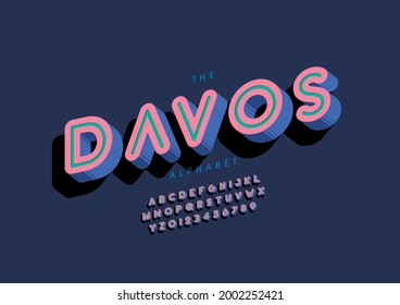 Vector of stylized davos alphabet and font svg