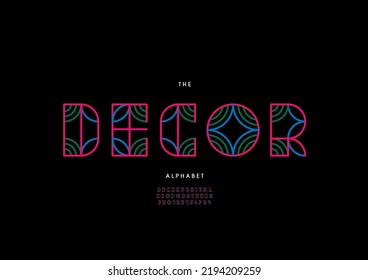 Vector of stylized decor alphabet and font