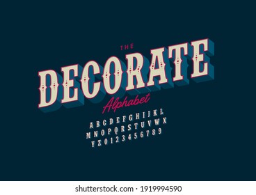 Vector of stylized decorate alphabet and font