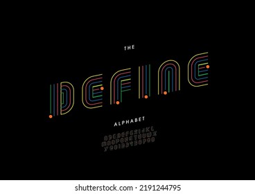 Vector of stylized define alphabet and font