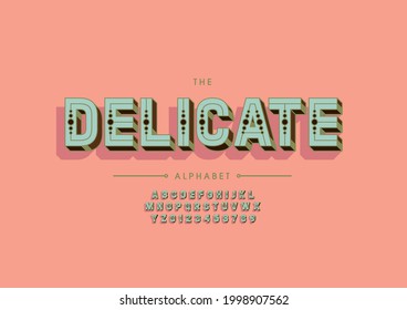 Vector of stylized delicate alphabet and font