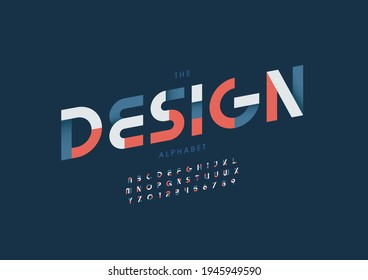 Vector del alfabeto de diseño estilizado y fuente