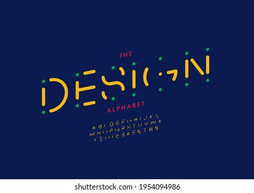 Vector del alfabeto de diseño estilizado y fuente