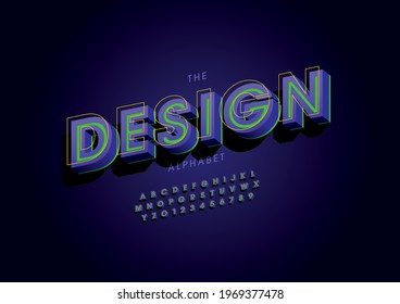 Vector of stylized design alphabet and font