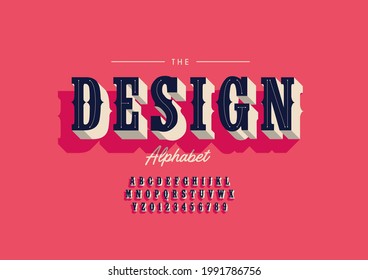 Vector of stylized design alphabet and font