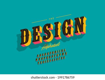 Vector of stylized design alphabet and font