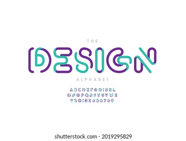 Vektorgrafik von stilisiertem Design-Alphabet und Schriftart
