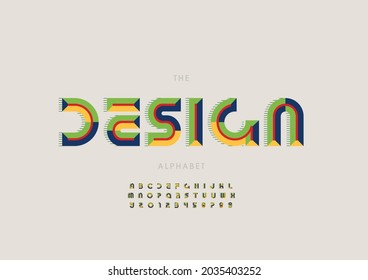 Vector del alfabeto de diseño estilizado y fuente