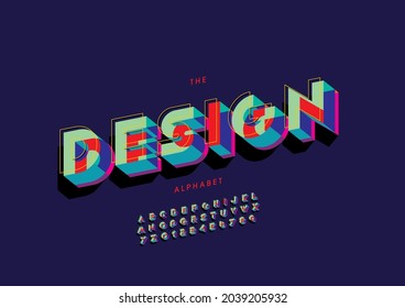Vector of stylized design alphabet and font